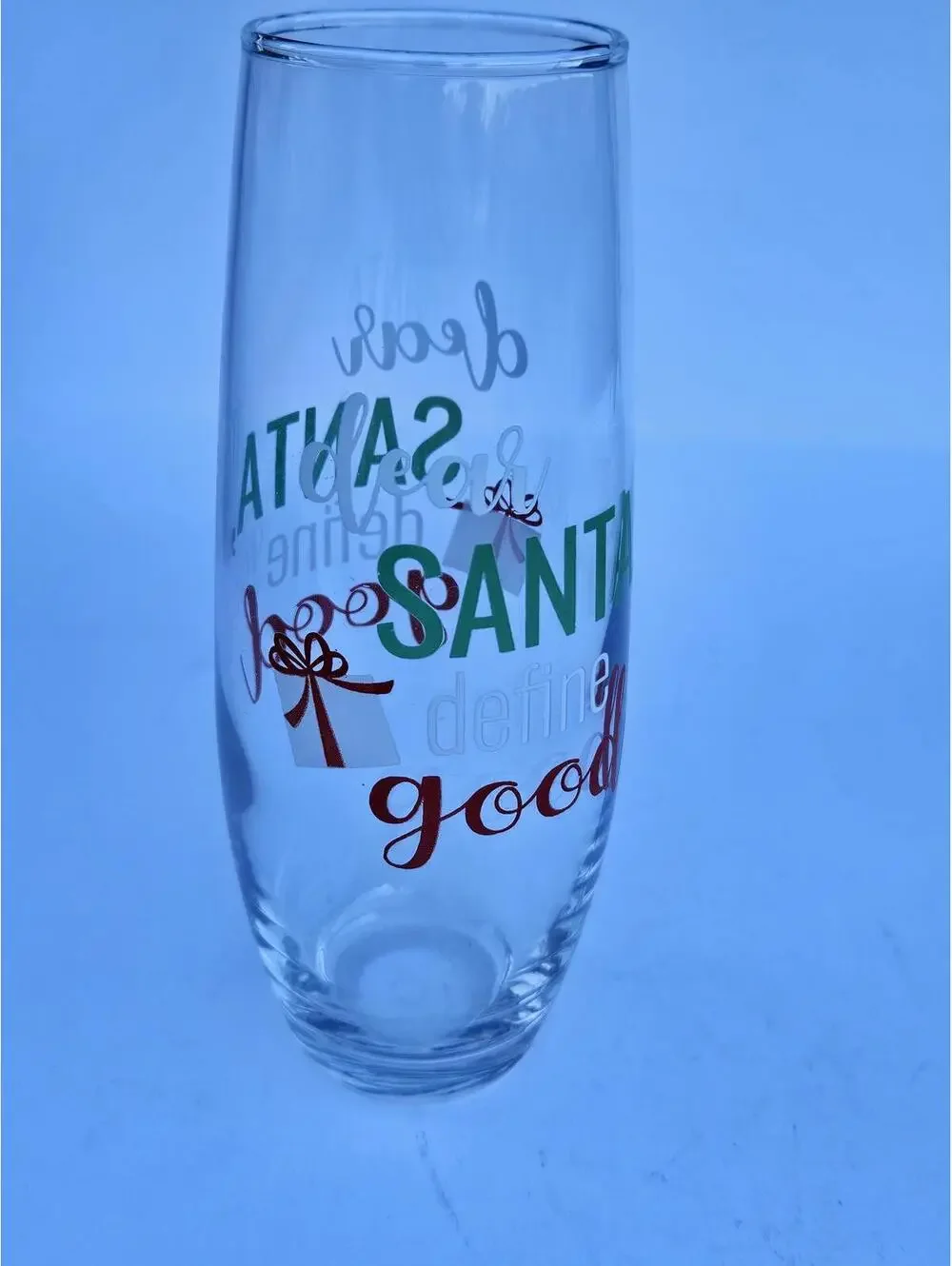 Dear Santa Define Good – Holiday Humor Cocktail Glass